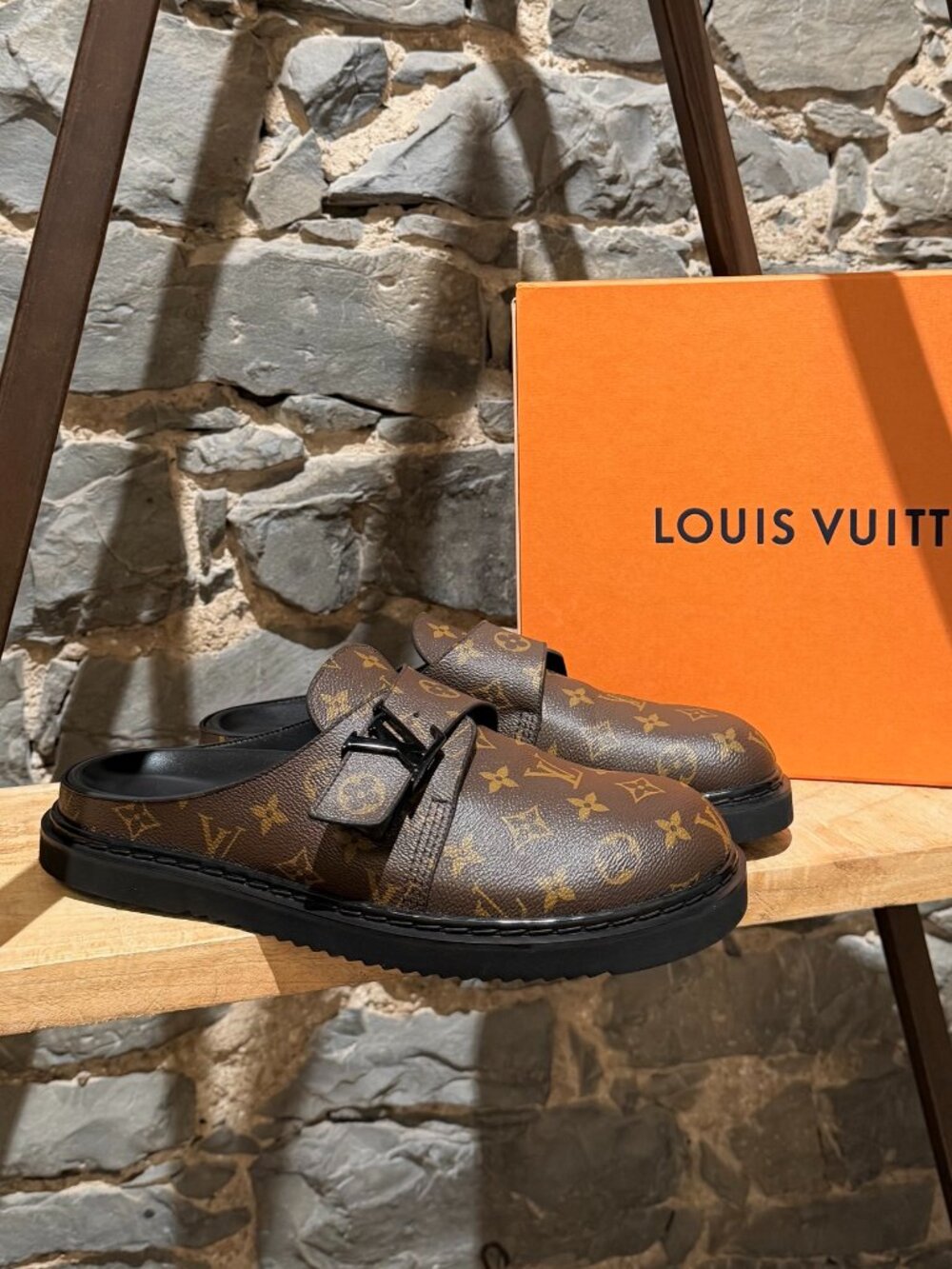 Louis Vuitton Brown Monogram Easy Mules